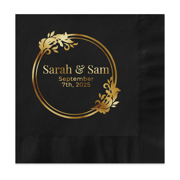 Personalized Wedding Date Black Party Napkin product