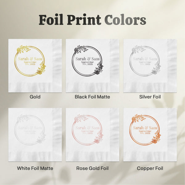 Personalized Foil Print Wedding Napkins product type