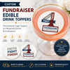 Custom Fundraiser Edible Drink Toppers | Personalized Logo Cocktail Garnishes for Nonprofit Events