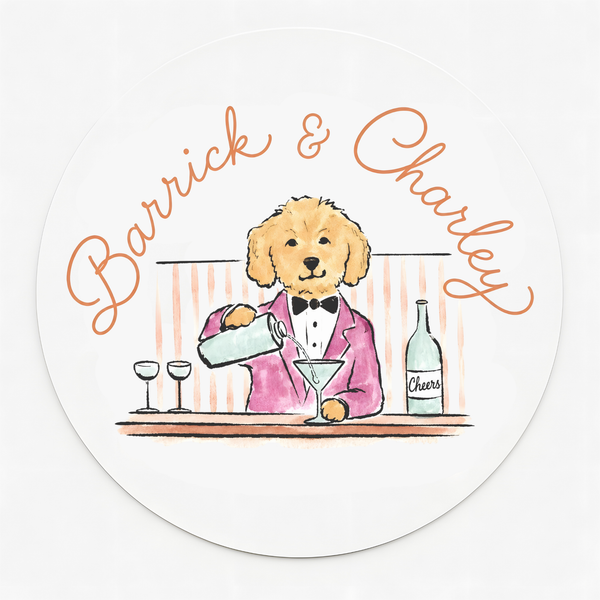 Pet Photo Wedding Cocktail Toppers | Personalized Edible Drink Garnishes