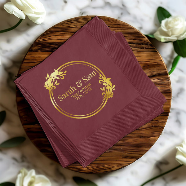 Personalized Wedding Date Design Napkins product type