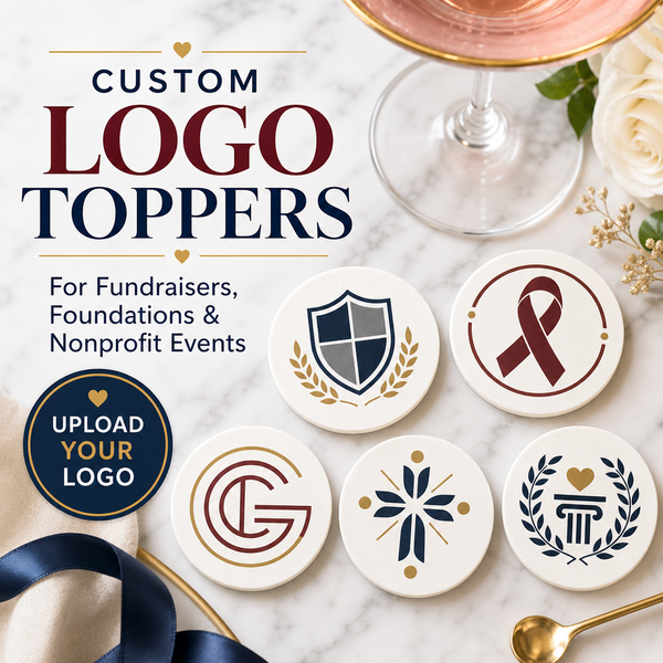 Custom logo edible drink toppers for fundraisers foundations and nonprofit events