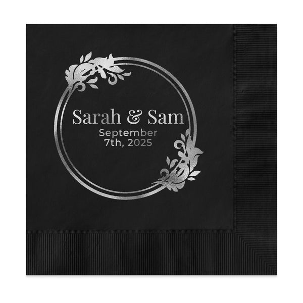 Personalized Black Wedding Napkins Custom Product