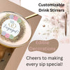 50-1000 Personalized Edible Drink Toppers: Monogram Cocktail Garnishes