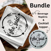 Customized Edible Drink Topper and Personalized Beverage Napkins Bundle, She Said Yes Engagement Party Decor, Bridal Shower Gifts