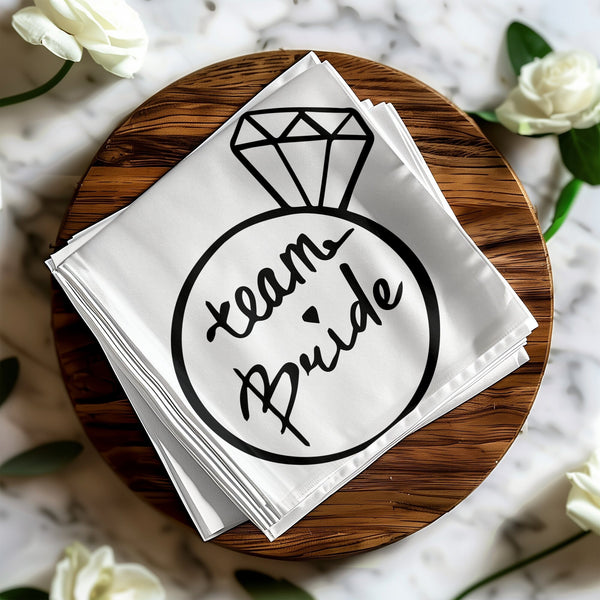 Team Bride Beverage Napkins, Bachelorette Party Napkins, Bridal Shower Decoration, Engagement Party Accessories, Hen Party Essentials