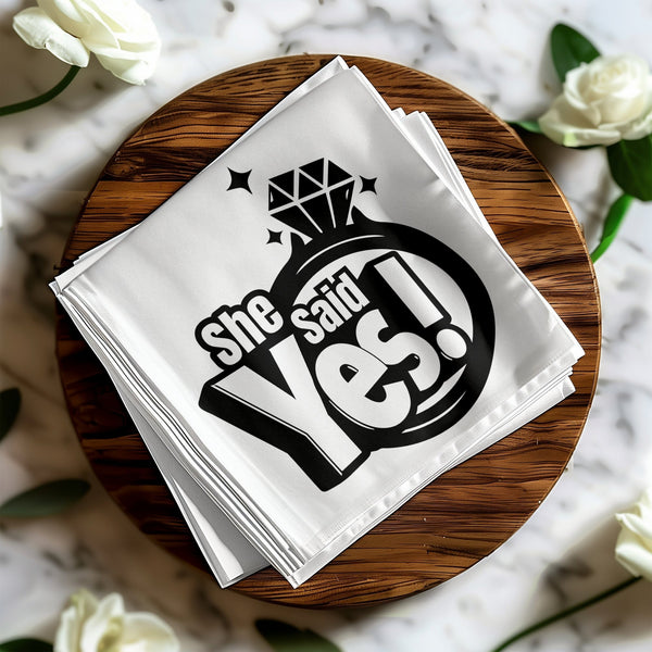 Customized Edible Drink Topper and Personalized Beverage Napkins Bundle, Perfect for Engagements and Weddings