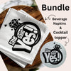 Customized Edible Drink Topper and Personalized Beverage Napkins Bundle, Perfect for Engagements and Weddings
