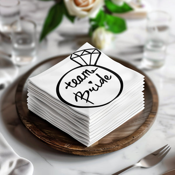 Team Bride Beverage Napkins, Bachelorette Party Napkins, Bridal Shower Decoration, Engagement Party Accessories, Hen Party Essentials