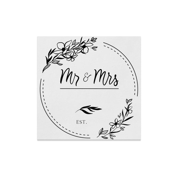 Custom Mr and Mrs Beverage Napkins & Edible Drink Toppers Bundle | Elegant Wedding Reception Decor | Personalized Party Supplies