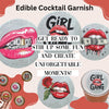 Sexy Lips Edible Drink Topper - Edible Cocktail Garnish, Lips Shaped Drink Decoration, Party Drink Accessory, Bachelorette Party Favor