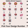 Sexy Lips Edible Drink Topper - Edible Cocktail Garnish, Lips Shaped Drink Decoration, Party Drink Accessory, Bachelorette Party Favor