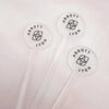 Personalized acrylic swizzle sticks with business branding
