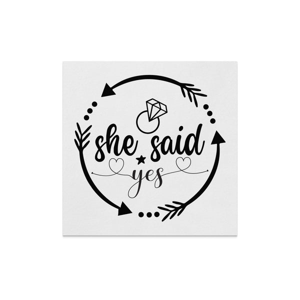 Customized Edible Drink Topper and Personalized Beverage Napkins Bundle, She Said Yes Engagement Party Decor, Bridal Shower Gifts